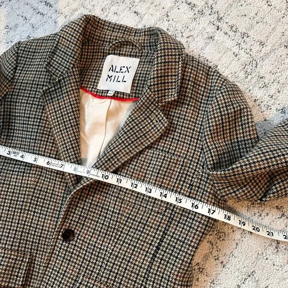 Alex Mill XS Houndstooth Jacket in Brown and Cream - Picture 5 of 12